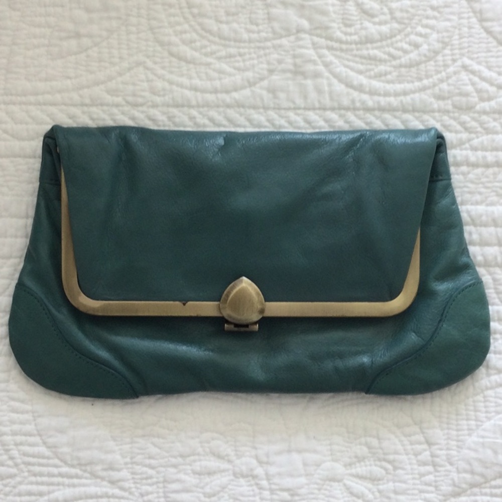 Kate Landry Clutch Handbag -Lagoon- Fold Over Purse